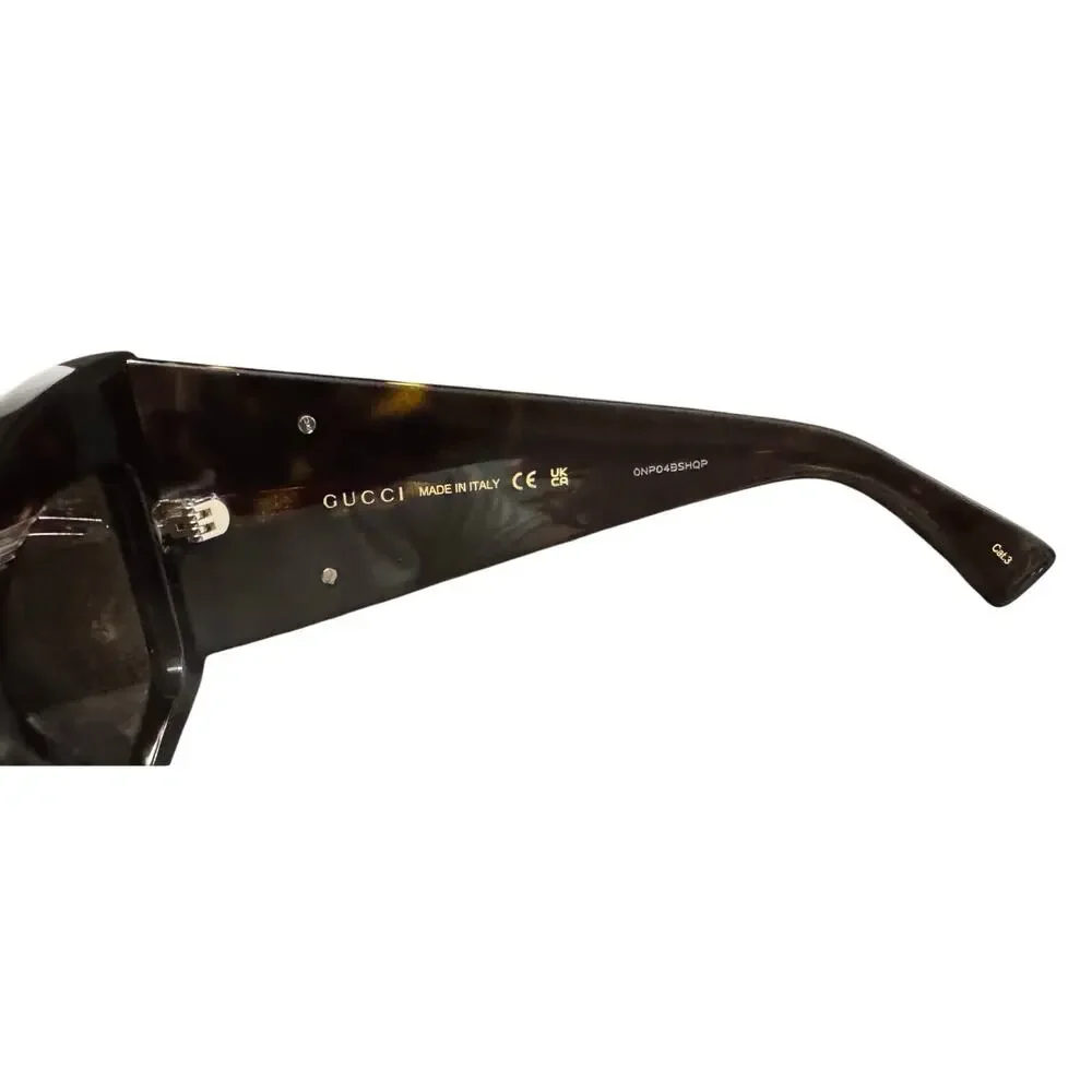 New Auth. Gucci Dark Tortoise Square Frame GG Logo Sunglasses Full Inclusive